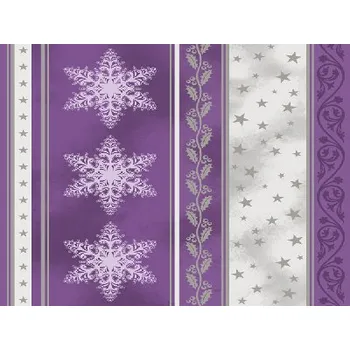 Papírový ubrousek Ubrousky 3-vrstvé, 33 x 33 cm, Fialovo - stříbrný Vánoční motiv [20 ks]