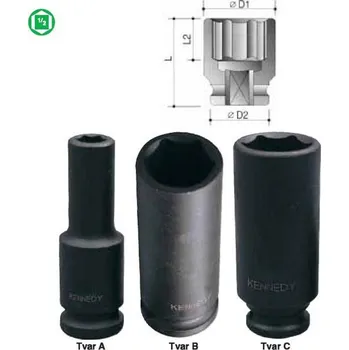 Gola hlavice CROMWELL Hlavice palcová 1/2'' rázová, prodloužená, 6-hranná 7/16''