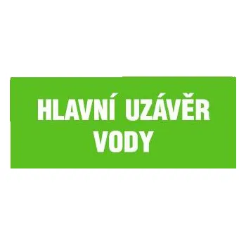 Značení Hlavní uzávěr vody - text bez symbolu, samolepka