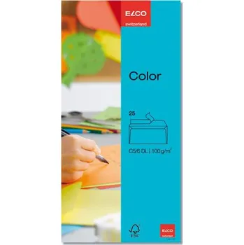 Obálka Obálka ELCO DL (C6/5) modrá samolepicí s krycí páskou a vnitřním potiskem 114x229mm 25ks