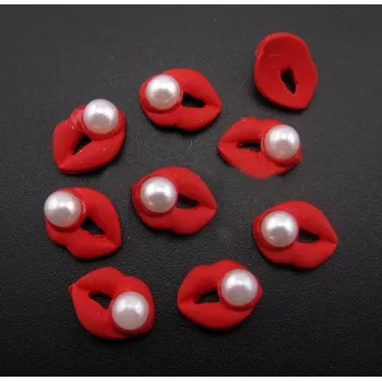 Přípravek na nehty Dekorace na nehty červené rty (5 ks)