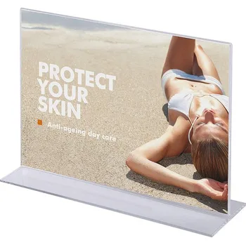 Plexi stojánek typu T na šířku, formát A5