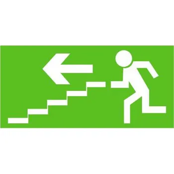 Fotoluminiscenční plast. bezpečnostní tabulka,schody vlevo dolů 210x105mm