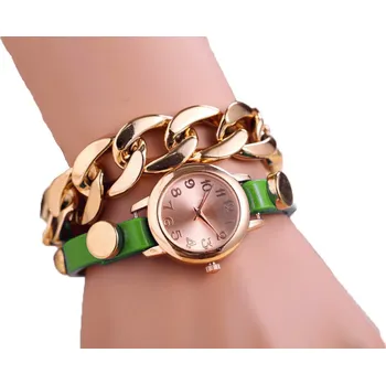 Hodinky Modní Quartz náramkové zlaté hodinky zelené