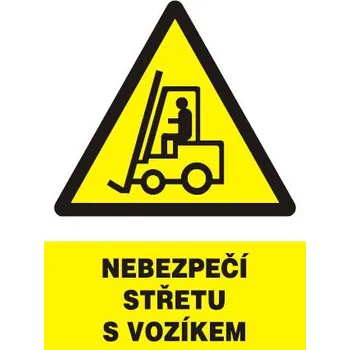 Značení Nebezpečí střetu s vozíkem, 148x210mm, samolepka A5