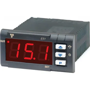 Digitální panelový termostat Tecnologic E51A FPS- s napájením 12V a 16A relé