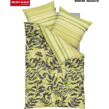 Povlečení Kaeppel | Prodloužené makosaténové povlečení Adventure zelené - 140x220, 70x90