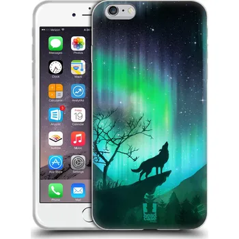 Pouzdro na mobilní telefon HEAD CASE silikonový obal na mobil Apple Iphone 6 PLUS/ 6S PLUS vzor Severní polární záře VYJÍCÍ VLK ZELENÁ (Pouzdro gelové HEAD CASE na mobil Apple Iphone 6 PLUS/ 6S PLUS vzor Severní polární záře VYJÍCÍ VLK ZELENÁ)