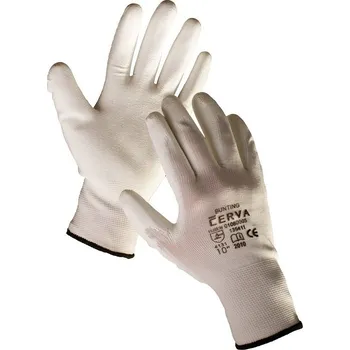 Pracovní rukavice Rukavice BUNTING 8 nylon bílé - polyuretan