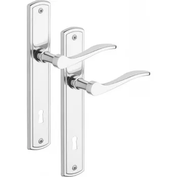 Dveřní kování Kování štítové TERNO na vložku, Pravá klika + koule, CHROM 72 ro