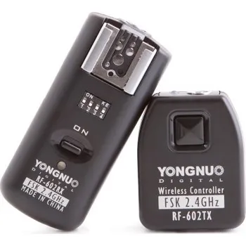 Blesk Odpalovač blesků a studiových světel YONGNUO RF-602 set (2.4 GHz, set 1x vysílač a 1x přijímač, dosah až 100m)