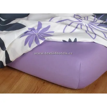 Prostěradlo Fialové jersey prostěradlo 90x200 cm