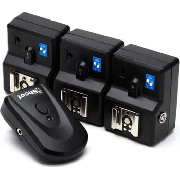 Blesk Universální bezdrátový odpalovač blesků s 3x přijímači iSHOOT PT-04 (Rádiový set iSHOOT)