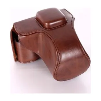 Kožené pouzdro pro fotoaparát Olympus PEN E-PL5 hnědé