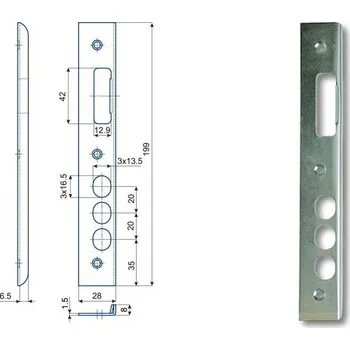 zadlabací zámek HOBES Protiplech K 114 PRAVÝ - bílý zinek