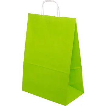 Nákupní taška Barevná papírová taška 305x170x445mm - světle zelená - 13.0127
