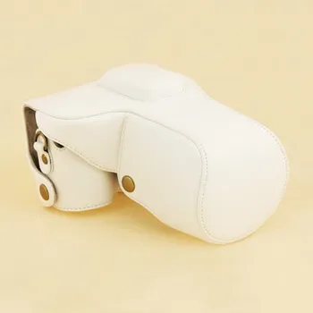 Pouzdro na mobilní telefon Kožené pouzdro pro fotoaparát Samsung NX300 bílé