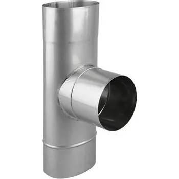 Kouřovod Komínový oválný T-kus 90° - rozměr 120x225mm (= ø 180mm), tl. mat. 0,8mm