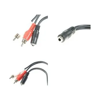 Audio kabel Redukční kabel 3.5mm Audio jack samice 2x cinch 30cm