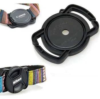 Držák krytky objektivu 40,5 mm, 49 mm, 62 mm (Držák krytek objektivu s možnosti přichycení na popruh)