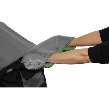 Rukávník Emitex Rukávník ke kočárku Šedý + hráškový