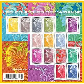 Poštovní známka Post France (2009) č. 4608-4612 II. ** - Francie - BLOCK - Mariane 2009