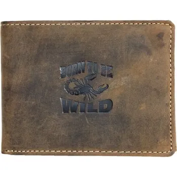Peněženka Hnědá pánská kožená peněženka Born to be Wild se štírem