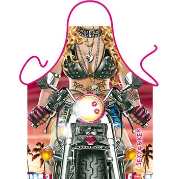 Kuchyňská zástěra Zástěra Sexy žena na motorce