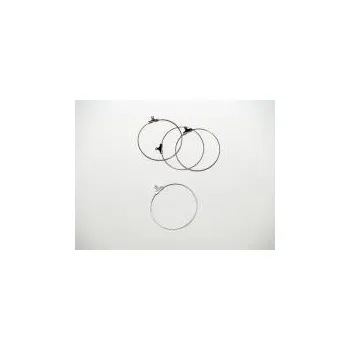 Náušnice Náušnice kruh 40mm, 4ks, antracit