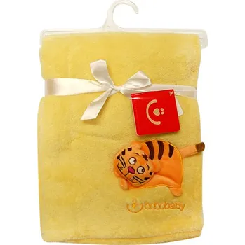 Dětská deka Bobo Baby Deka do kočárku z mikrovlákna s aplikací 3D žlutá