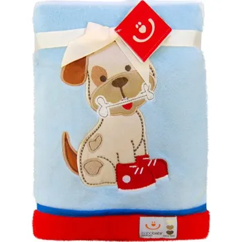 Dětská deka Bobo Baby Deka s aplikací do kočárku Modrá