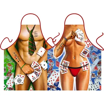 Kuchyňská zástěra Zástěry Sexy hráč a hráčka pokeru