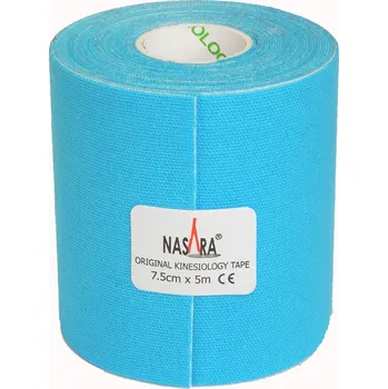 Tejpovací páska Nasara Kinesiology Tape, 7,5 cm x 5 m, modrý
