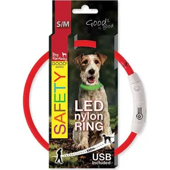 Obojek pro psa Dog Fantasy obojek Svítící LED Barva: Červený