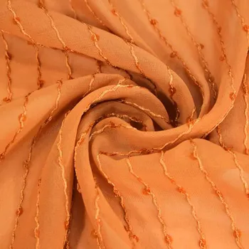 Šifon rezavý, výšivka s flitry, š.150