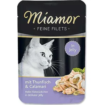 Krmivo pro kočku MIAMOR Filet tuňák +kalamáry v želé 100g