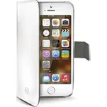 Celly Wally kožené pouzdro typu kniha pro iPhone 6, bílé