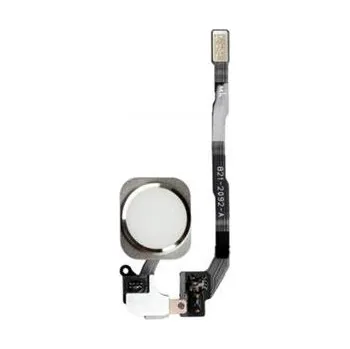 Telefonní příslušenství Apple iPhone 5S Home Buton flex full assembly white - obvod tlačítka HOME osazený pro iPhone 5S bílý