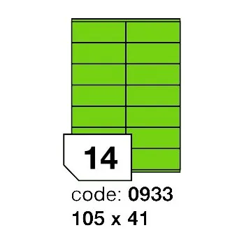 Kancelářské potřeby Samolepící etikety Rayfilm Office 105x41 mm 300 archů, fluo zelená, R0130.0933D