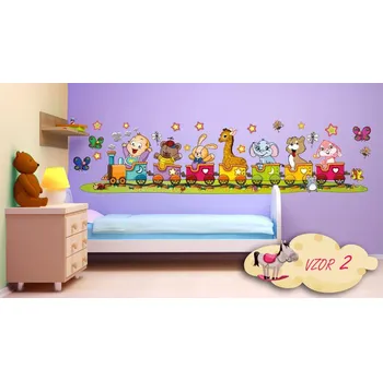 Samolepící dekorace Samolepka dětská VLÁČEK 02, samolepící dekorace na zeď 130x30