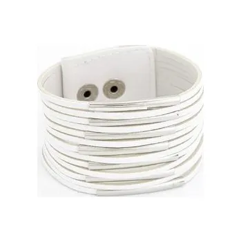 Náramek Náramek kožený vícevrstvý - bílý