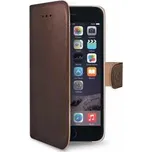 Celly Wally kožené pouzdro typu kniha pro iPhone 6, hnědé