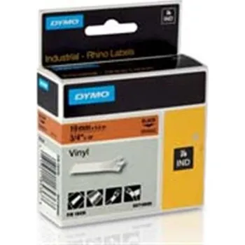 Pásek do tiskárny Páska Dymo 18436 (Černý tisk/oranžový podklad) RHINO vinylová