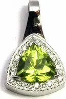 Přívěsek Diamantový zlatý přívěsek s diamanty a olivíny 585/1,56gr J-19846-11 J-19846-11
