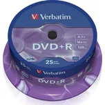 Verbatim DVD+R, DataLife PLUS, 4,7 GB, Scratch Resistant, cake box, 43500, 25-pack