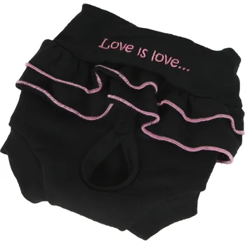 Obleček pro psa Hárací kalhotky Love - černá XXS