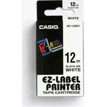Pásek do tiskárny Páska Casio XR-12WE1 (Černý tisk/bílý podklad) (12mm)