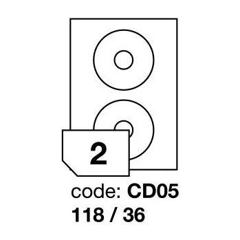 Samolepící etiketa Samolepící etikety Rayfilm Office průměr 118/36 mm 300 archů R0103.CD05D