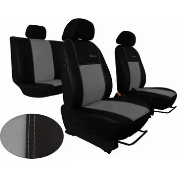 Potah sedadla Autopotahy Škoda Fabia I, kožené EXCLUSIVE černošedé, nedělené zadní sedadla
