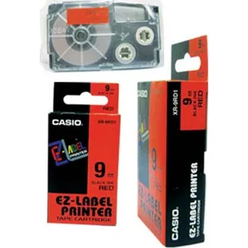 Pásek do tiskárny Páska Casio XR-9RD1 (Černý tisk/červený podklad) (9mm)